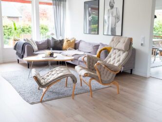 Bruno Mathsson Pernilla 69 med fotpall Flax 21