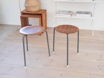 Begagnade runda pallar i teak