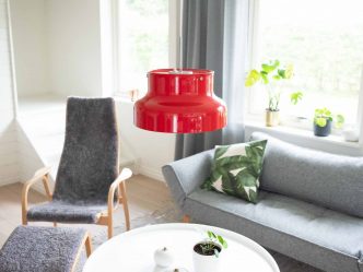 Begagnad lampa, röd Bumling