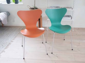 Fritz Hansen Sjuan orange & grön