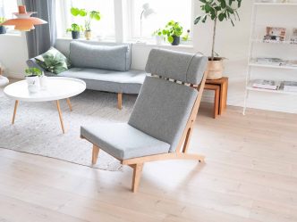 Hans J Wegner loungefåtölj GE375 ny dynsats