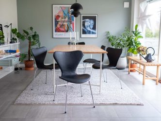 Fritz Hansen Sjuan svart skinnöverdrag